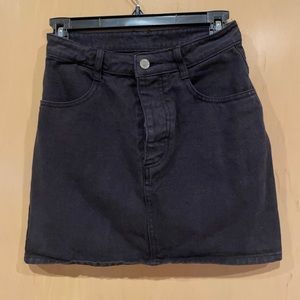 J Galt Black Jean Mini Skirt